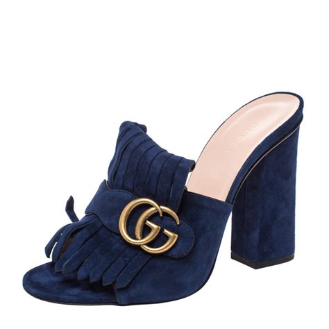 gucci navy blue sandals|Gucci sandals women 2020.